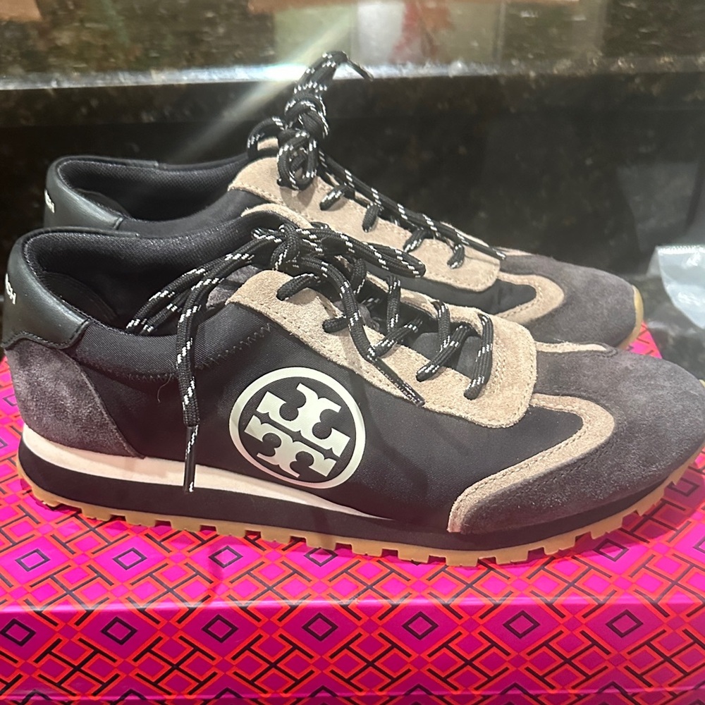 Tory Burch Women’s Black and Tan Sneakers